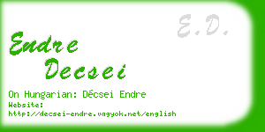 endre decsei business card